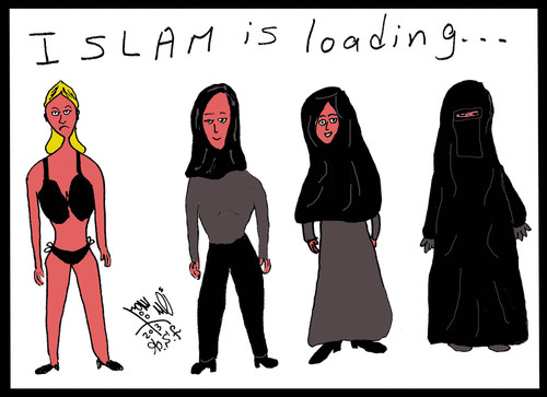 Cartoon: islam is loading (medium) by AHMEDSAMIRFARID tagged islam,ahmed,samir,farid,religion,egypt,egypten