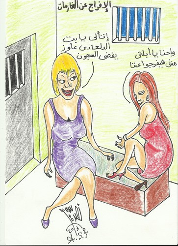 Cartoon: LADY AND LADY (medium) by AHMEDSAMIRFARID tagged ahmed,samir,farid,morsi,mursi,morsy,cartoon,caricature,lady