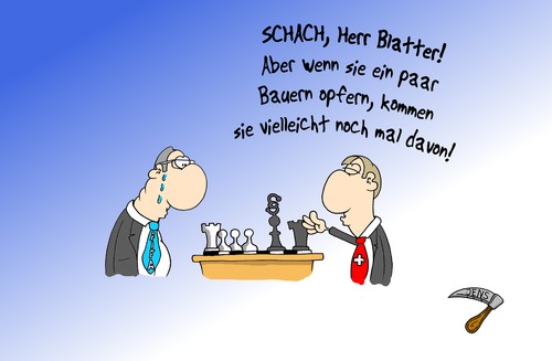 Cartoon: Schach! (medium) by RuhrpottArt tagged fifa,blatter,korruption,fussball,soccer