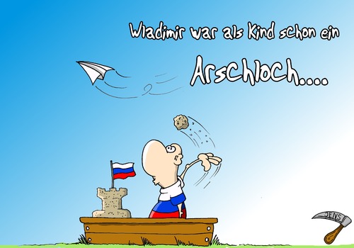 Cartoon: Schon immer... (medium) by RuhrpottArt tagged putin,wladimir,flugzeug,abschuss,politik,krieg