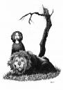 Cartoon: folk tale (small) by orchard tagged ink,lion,africa