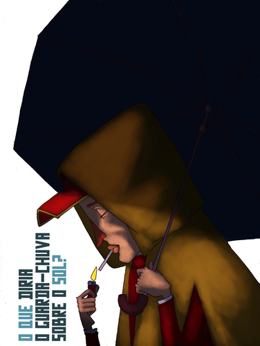 Cartoon: the umbrella and the sun (medium) by ayoderock tagged umbrella,sun,the