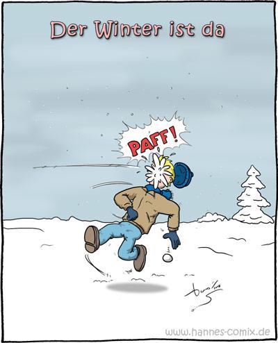 Cartoon: der Winter ist da (medium) by Hannes tagged winter,schneeball,schnee