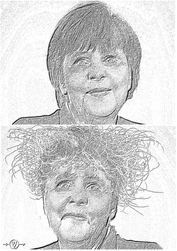 Cartoon: Merkel  Trump  Telefon (medium) by PuzzleVisions tagged kanzlerin,merkel,angie,trump,donald,puzzlevisions