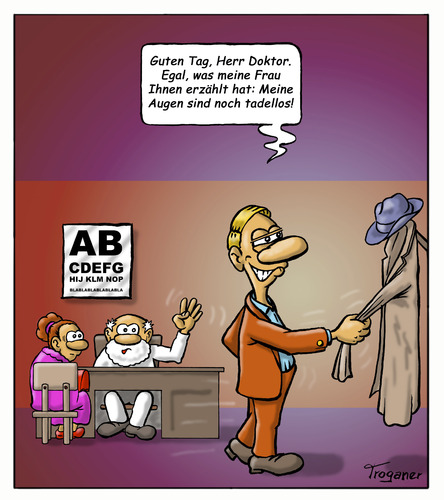 Cartoon: Sehtest (medium) by Troganer tagged augenarzt,sehkraft,arztbesuch