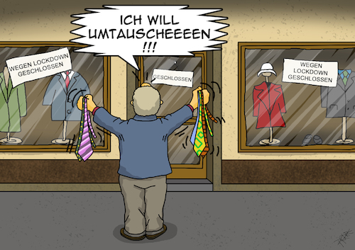 Cartoon: Umtausch ausgeschlossen (medium) by pierre-cda tagged weihnachten,2020,hamsterkäufe,corona,lockdown,pierrecda,klopapier,toilettenpapier,shutdown,pandemie,virus,kackebaum,klorollen,supermarkt,lieferketten,warenbestand,einzelhandel