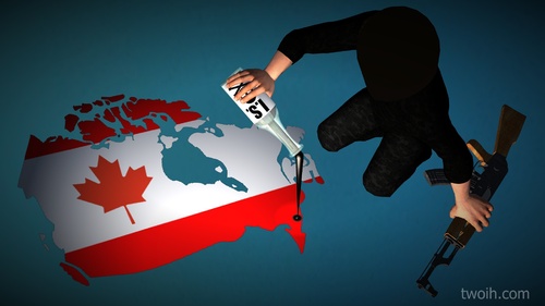 Cartoon: Sad day for Canada (medium) by TwoEyeHead tagged canada,parliament,terrorism,3d,is,isl,isis