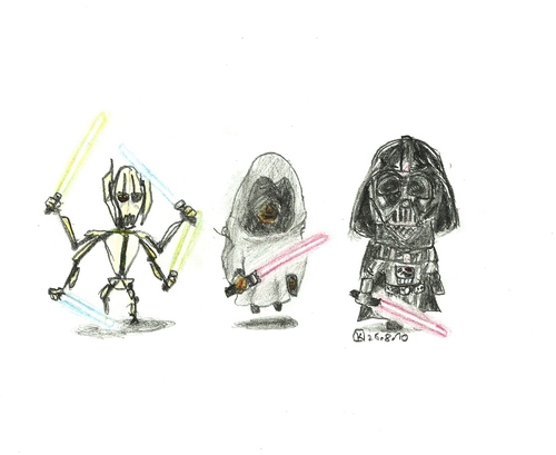 Cartoon: Star Wars Cartoon (medium) by uharc123 tagged star,wars,lightsaber,darth,vader,jedi