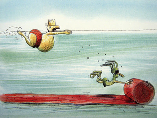 Cartoon: swimming (medium) by o-sekoer tagged king