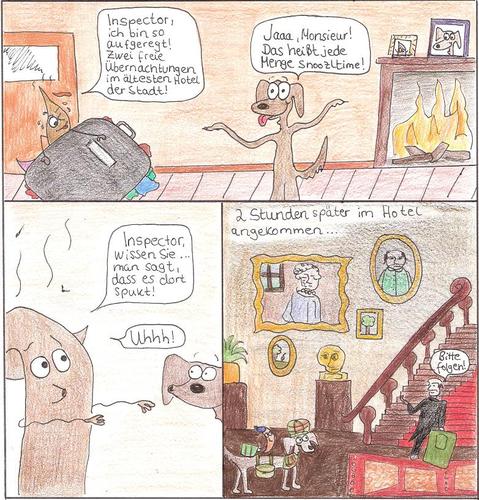 Cartoon: Inspector Snoozl - Geisterhotel (medium) by Jakobine tagged hotel,king,stephen,shining,inspector