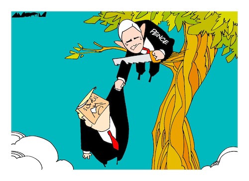 Cartoon: 25th Amendment (medium) by Amorim tagged impeachment,trump,mike,pence