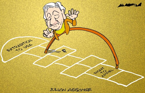 Cartoon: Assange (medium) by Amorim tagged julian,assange,wikileaks,uk,julian,assange,wikileaks,uk