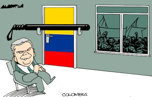 Cartoon: Colombia (medium) by Amorim tagged colombia,protests,ivan,duque