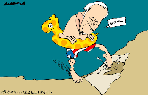 Cartoon: Dives (medium) by Amorim tagged israel,palestina,usa,joe,biden