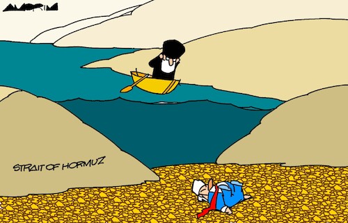 Cartoon: Drought (medium) by Amorim tagged iran,trump,straitofhormuz,iran,trump,straitofhormuz