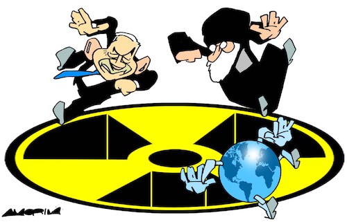 Cartoon: Edge (medium) by Amorim tagged israel,iran,nnuclear,attack,israel,iran,nnuclear,attack