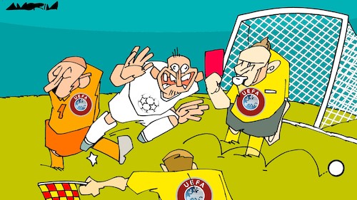 Cartoon: European Super League (medium) by Amorim tagged uefa,european,super,league,fifa