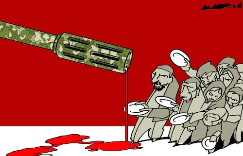 Cartoon: Humanitarian aid (medium) by Amorim tagged israel,gaza,hunger,israel,gaza,hunger