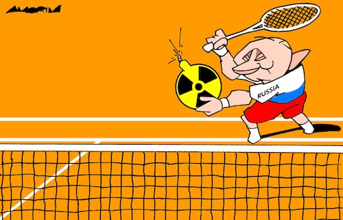 Cartoon: Match point (medium) by Amorim tagged putin,ukraine,nato,putin,ukraine,nato