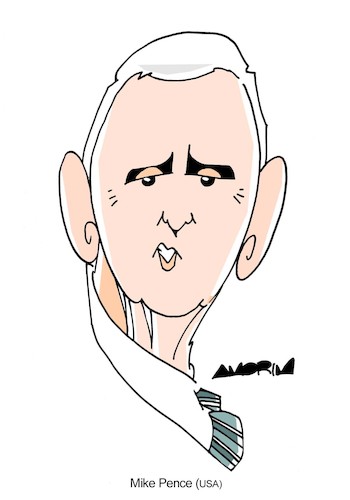 Cartoon: Mike Pence (medium) by Amorim tagged mike,pence,usa