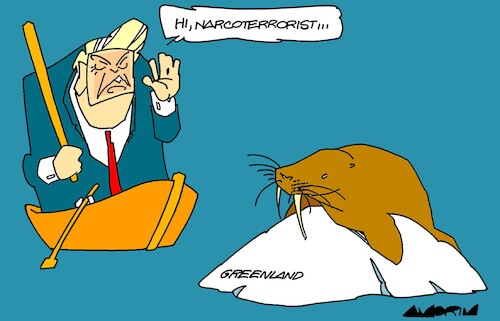 Cartoon: Next target Greenland (medium) by Amorim tagged trump,greenland,nato,trump,greenland,nato