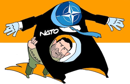 Cartoon: Protection (medium) by Amorim tagged ukraine,nato,zelensky,ukraine,nato,zelensky