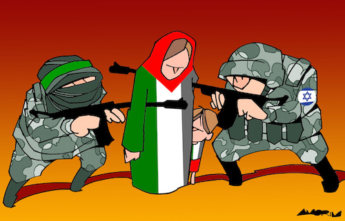 Cartoon: Shields (medium) by Amorim tagged israel,gaza,palestine,hamas,israel,gaza,palestine,hamas