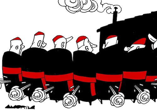Cartoon: Smokes (medium) by Amorim tagged vatican,conclave,pope