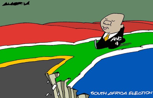 Cartoon: South Africa election (medium) by Amorim tagged south,africa,anc,cyril,ramaphosa,south,africa,anc,cyril,ramaphosa