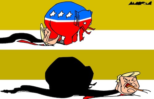 Cartoon: Swallowing an elephant (medium) by Amorim tagged us,election,2024,gop,trump,us,election,2024,gop,trump
