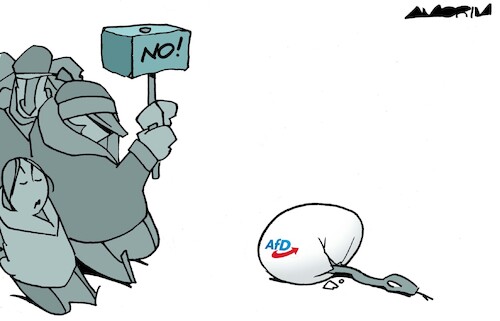 Cartoon: The serpent egg (medium) by Amorim tagged germany,afd,nazism,germany,afd,nazism