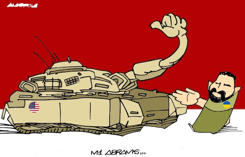 Cartoon: They arrived but it took a whil (medium) by Amorim tagged usa,ukraine,zelensky,usa,ukraine,zelensky
