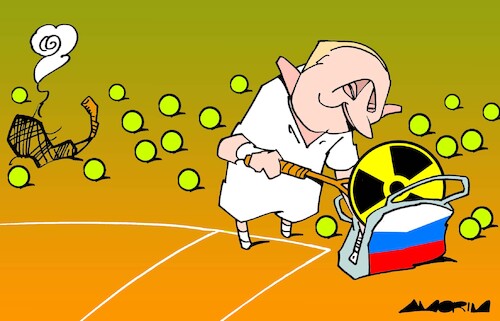 Cartoon: Threats (medium) by Amorim tagged nuclear,weapons,nato,russia,putin,nuclear,weapons,nato,russia,putin