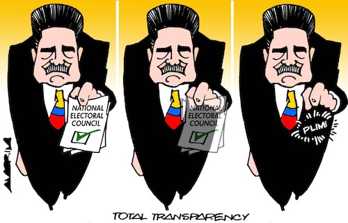 Cartoon: Transparency (medium) by Amorim tagged nicolas,maduro,venezuela,conselho,nacional,eleitoral,nicolas,maduro,venezuela,conselho,nacional,eleitoral