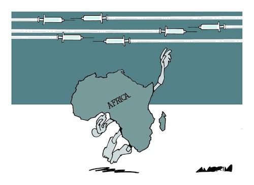 Cartoon: Vaccine for everyone (medium) by Amorim tagged africa,pandemic,vaccine