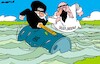 Cartoon: Log Rolling Contest (small) by Amorim tagged saudiarabia,iran,houthis,oil