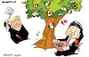 Cartoon: Shaking the tree (small) by Amorim tagged trump,china,mexico,canada,brazil,india