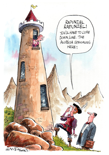 Cartoon: Rapunzel (medium) by Ian Baker tagged rapunzel,hair,fairy,tale,exhibition