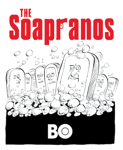 Cartoon: The Soapranos (medium) by Ian Baker tagged soapranos,sopranos,the,gangsters,gangs,mafia,mob,crime,family,tv,hbo,ian,baker,cartoon,james,gandolfini