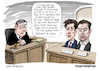 Cartoon: AI Wars - Musk vs Altman (small) by Ian Baker tagged sam,altman,elon,musk,open,ai,billionairs,technology,courtcase,federal,court,twitter,plante,parody,satire,humour,comedy,spoof,judge,computers,monopolies,ian,baker,cartoonist,cartoon,caricature,editorial