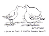 Cartoon: Fois Gras (small) by Ian Baker tagged fois,gras,food,delicacy,birds,bird,liver,geese,duck,fat,obese,gene,cruel,animal,cruelty,ian,baker,gag,cartoon,magazine