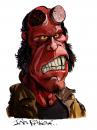 Cartoon: Hellboy (small) by Ian Baker tagged hellboy ron pearlman devil super hero caricature