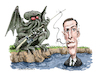 Cartoon: HP Lovecraft (small) by Ian Baker tagged hp,lovecraft,cthulhu,horror,novelist,writer,scary,ocean,sea,water,monster,ian,baker,cartoon,caricature,fishing