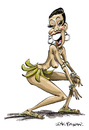 Cartoon: Josephine Baker (small) by Ian Baker tagged josephine baker nude dancer cabaret revue paris twenties burlesque showbiz art deco folies bergeres bananas caricature