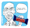 Cartoon: Nadhim Zahawi (small) by Ian Baker tagged nadhim,zahawi,ian,baker,caricature,cartoon,wispa,whisper,careless,politics,cabinet,conservatives,tory,mp,minister,taxes,tax,payments,scandal
