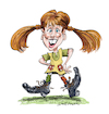 Cartoon: Pippi Longstocking (small) by Ian Baker tagged pippi,longstocking,langstrump,ian,baker,cartoon,caricature,movie,book,sweden,swedish,kids,astrid,lindgren,inger,nilsson,monkey,horse,60s,publishing,literature
