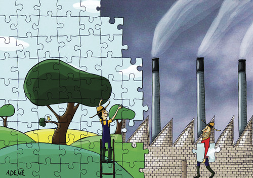 Cartoon: For a greener world (medium) by Adene tagged ecolgy,global,warming,green,environment