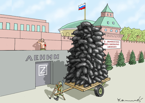 Cartoon: 2. JAHRESTAG DES UKRAINE-KRIEGES (medium) by marian kamensky tagged jahrestag,des,ukraine,krieges,jahrestag,des,ukraine,krieges