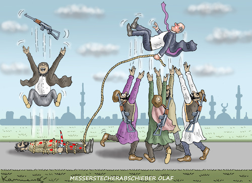 Cartoon: Abschiebeolaf (medium) by marian kamensky tagged abschiebeolaf,abschiebeolaf