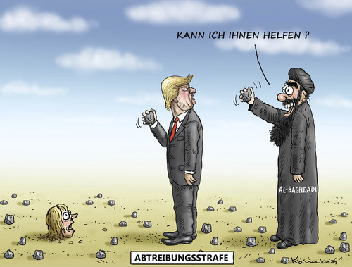 Cartoon: Abtreibungsstrafe (medium) by marian kamensky tagged obama,trump,präsidentenwahlen,usa,baba,vanga,republikaner,demokraten,faschismus,obama,trump,präsidentenwahlen,usa,baba,vanga,republikaner,demokraten,faschismus